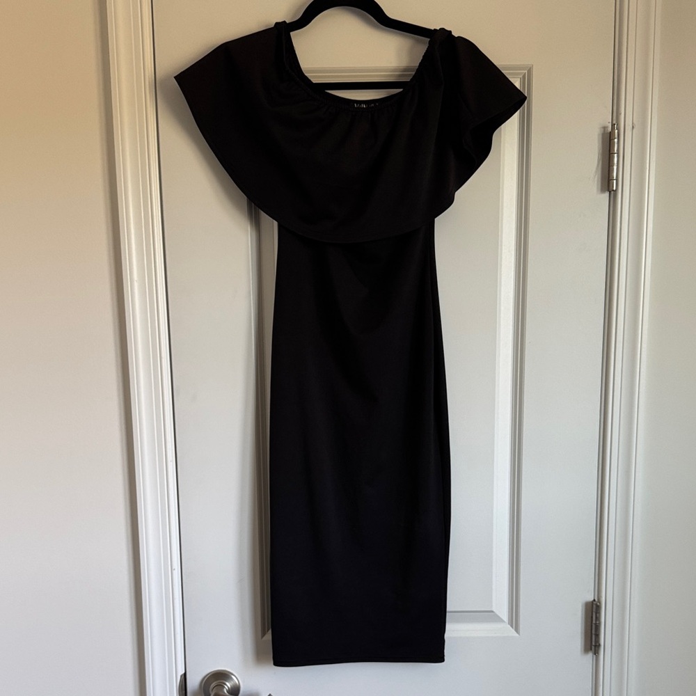 YOINS Black Off Shoulder Dress